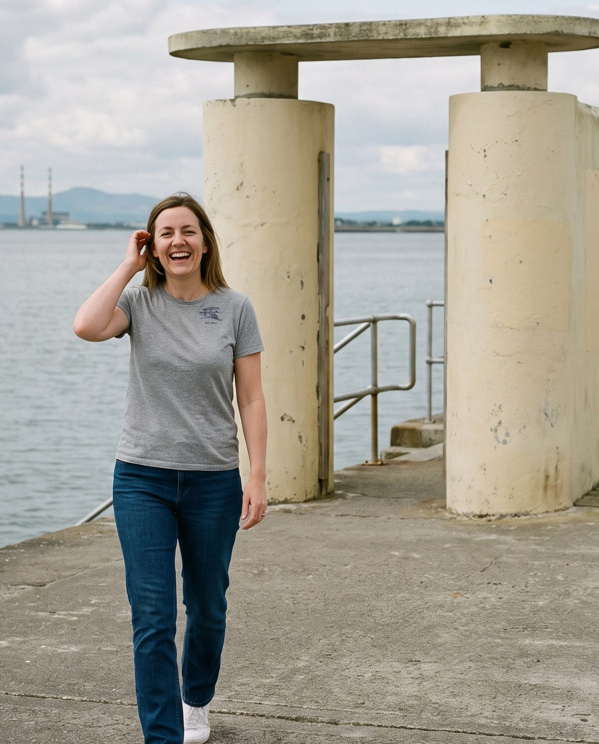 Bull Wall Tee, worn on the coast