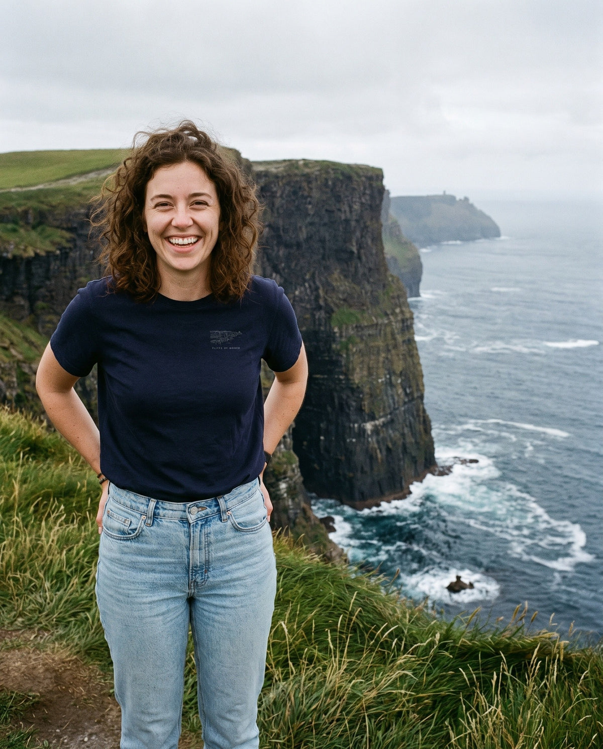 Cliffs of Moher Tee, worn on the coast