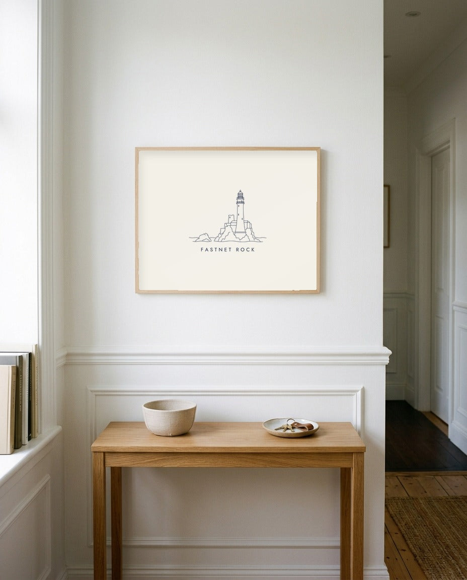 Fastnet Rock Framed Print, on the wall