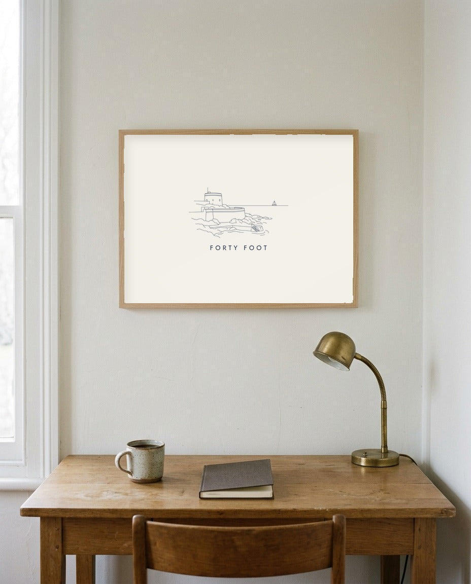 Forty Foot Framed Print, on the wall