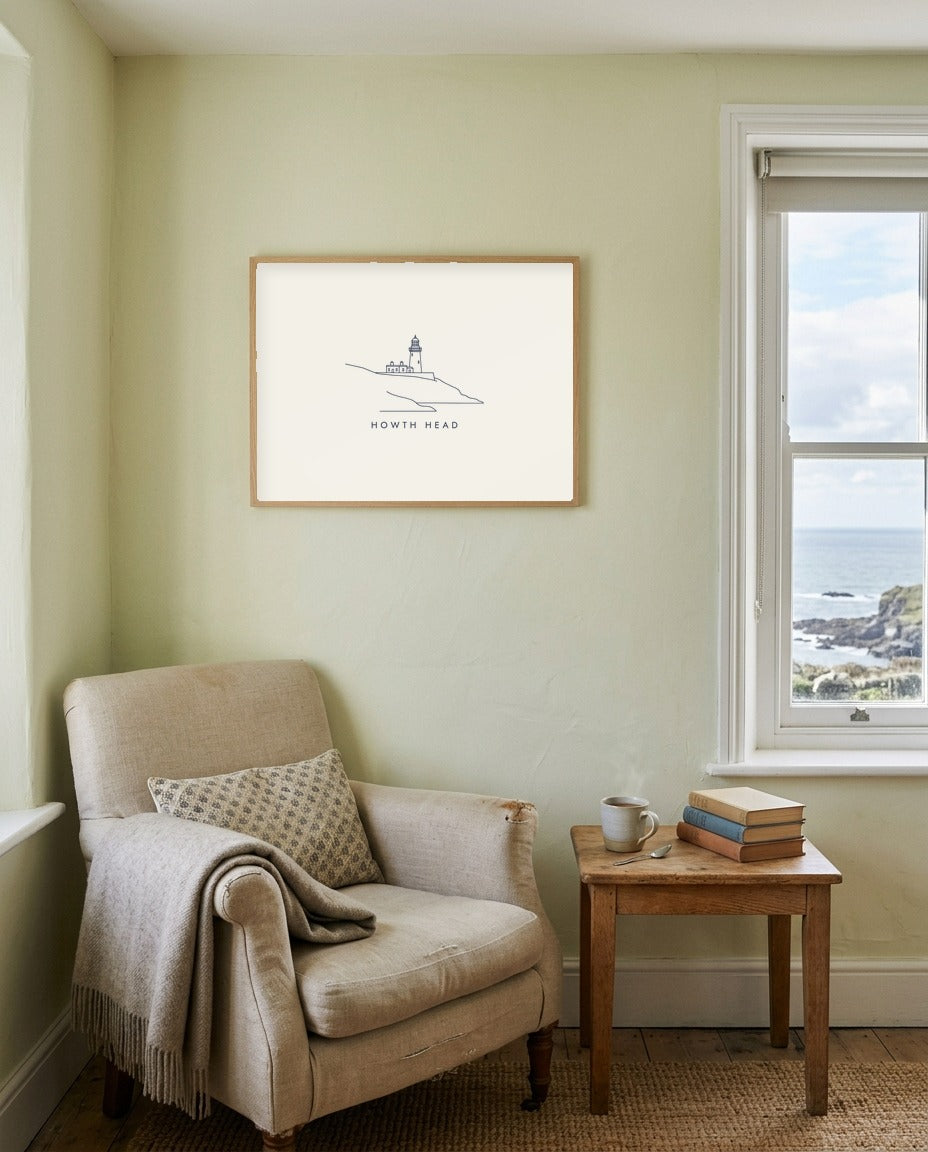 Howth Head Framed Print, on the wall