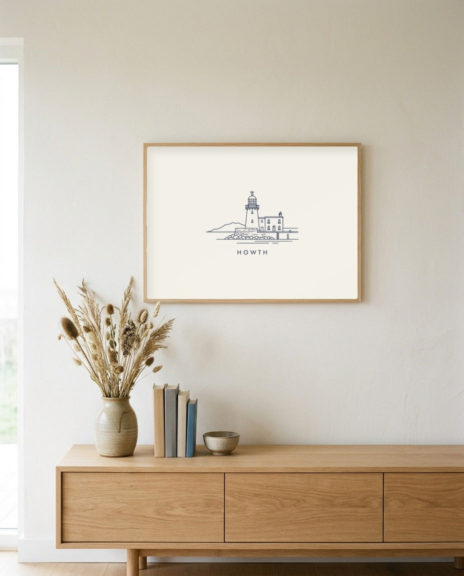 Howth Framed Print, on the wall