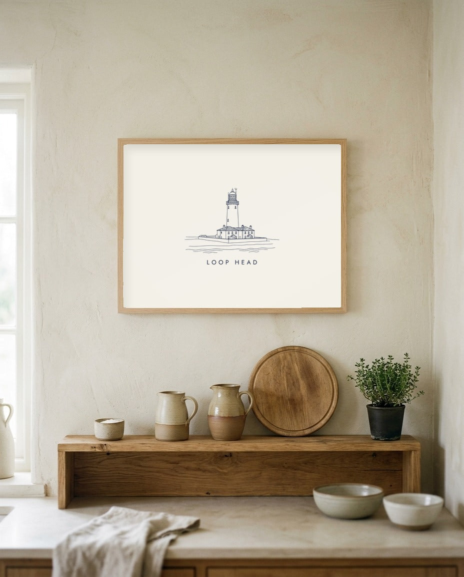 Loop Head Framed Print, on the wall