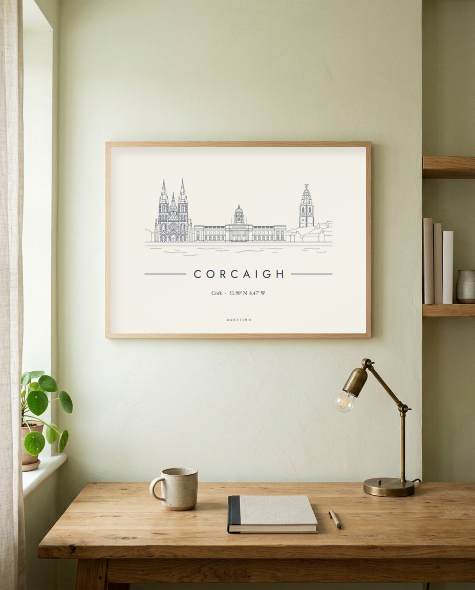 Cork Framed Print, on the wall