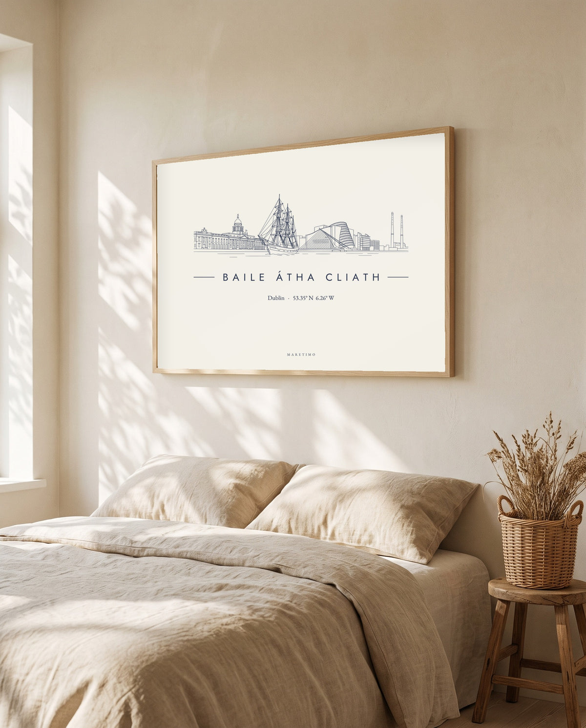 Dublin Docklands Framed Print, on the wall