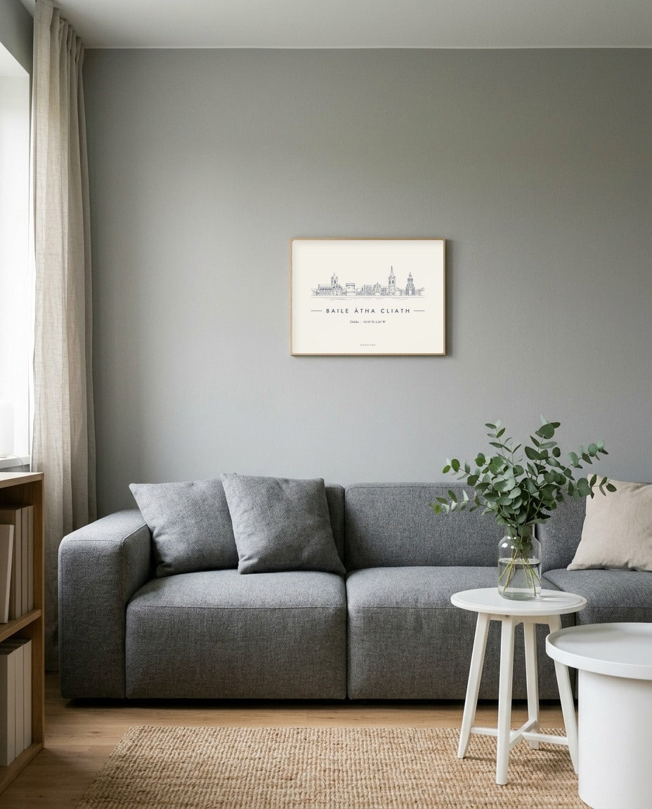 Old Dublin Framed Print, on the wall