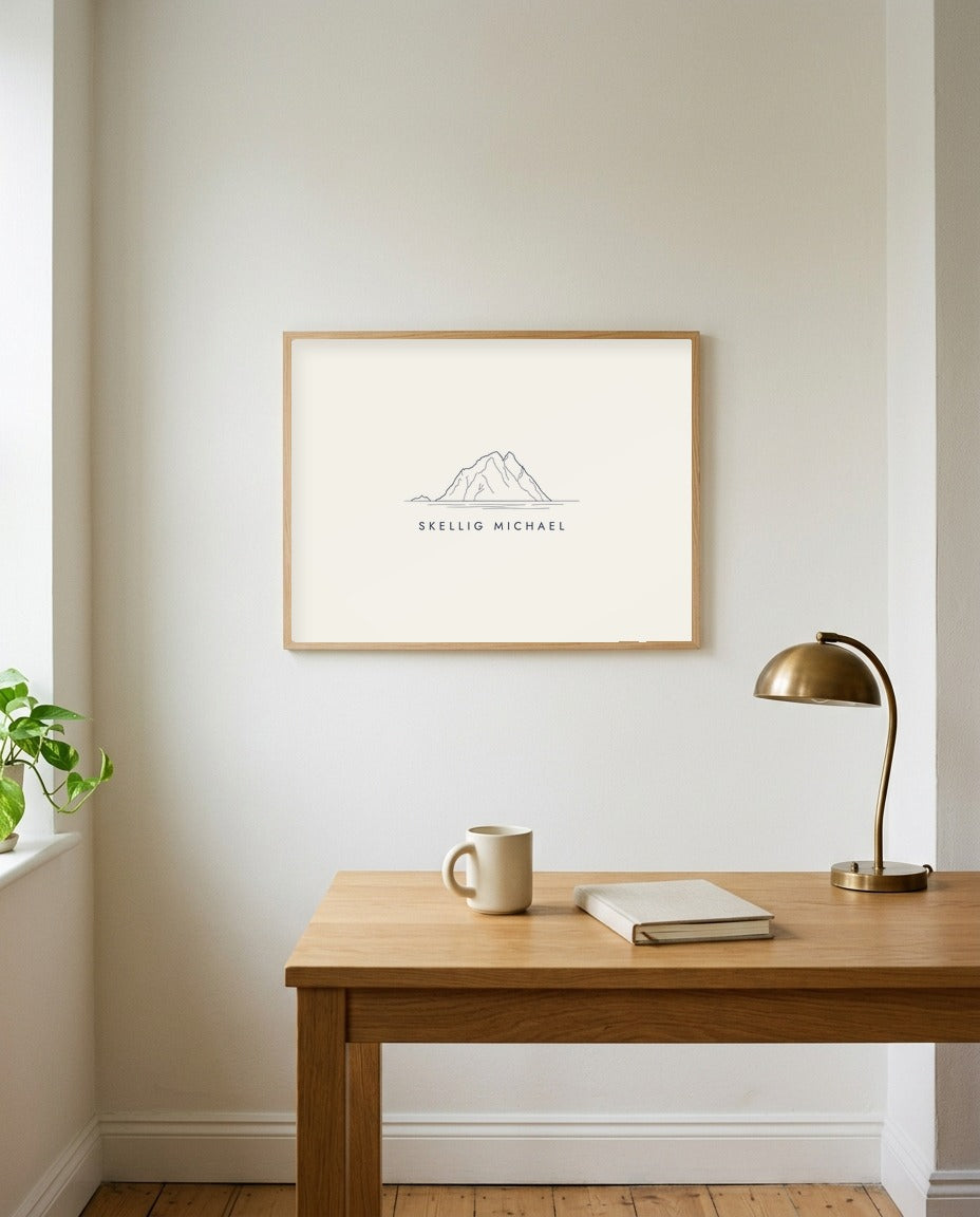 Skellig Michael Framed Print, on the wall