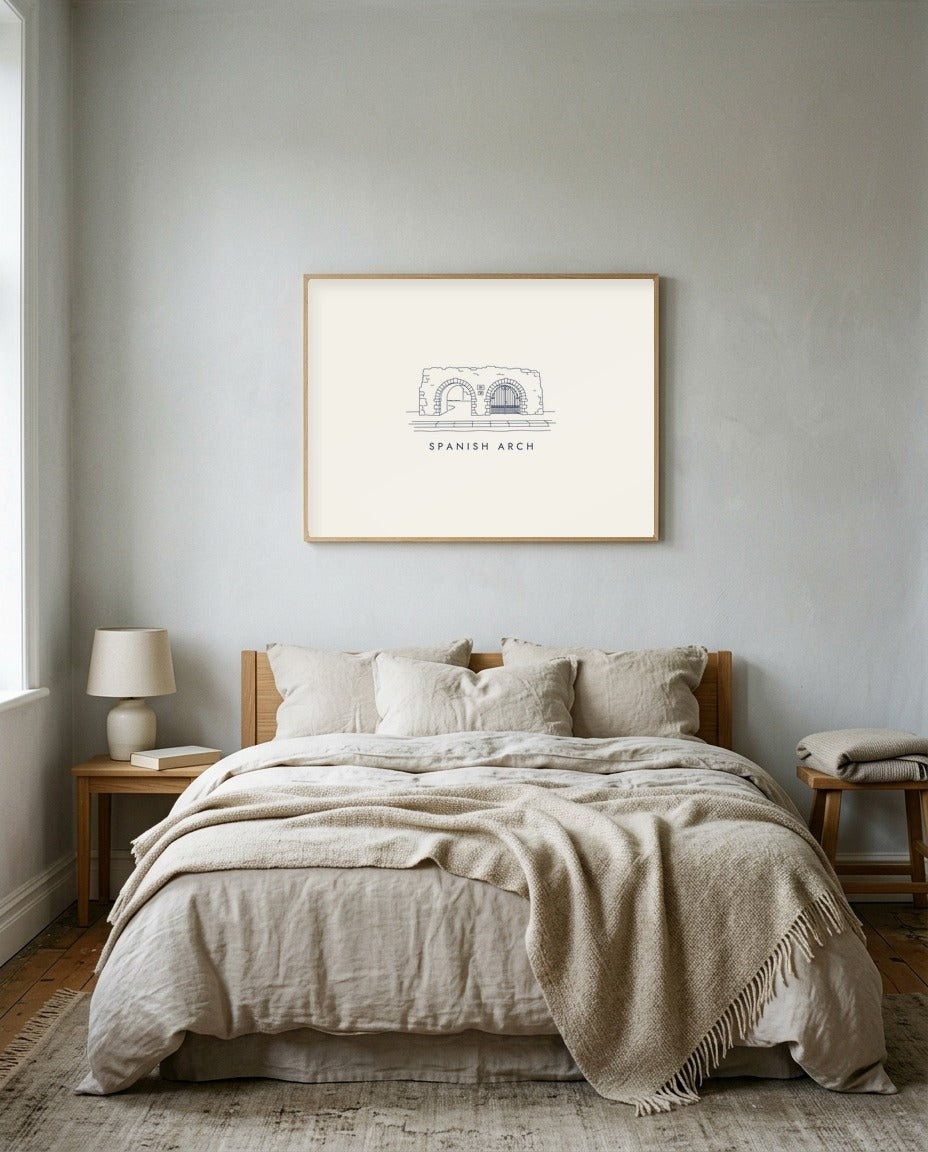 Spanish Arch Framed Print, on the wall